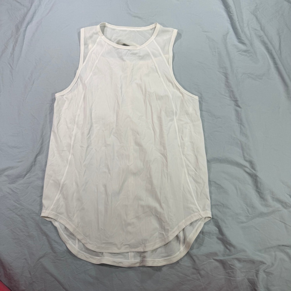Lululemon Sculpt Tank Top White Mesh Back Cutout Activewear Womens Size 4-6
